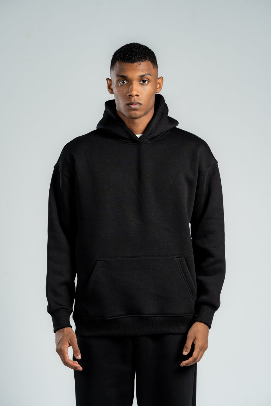 BLACK OVER-SIZED HOODIE