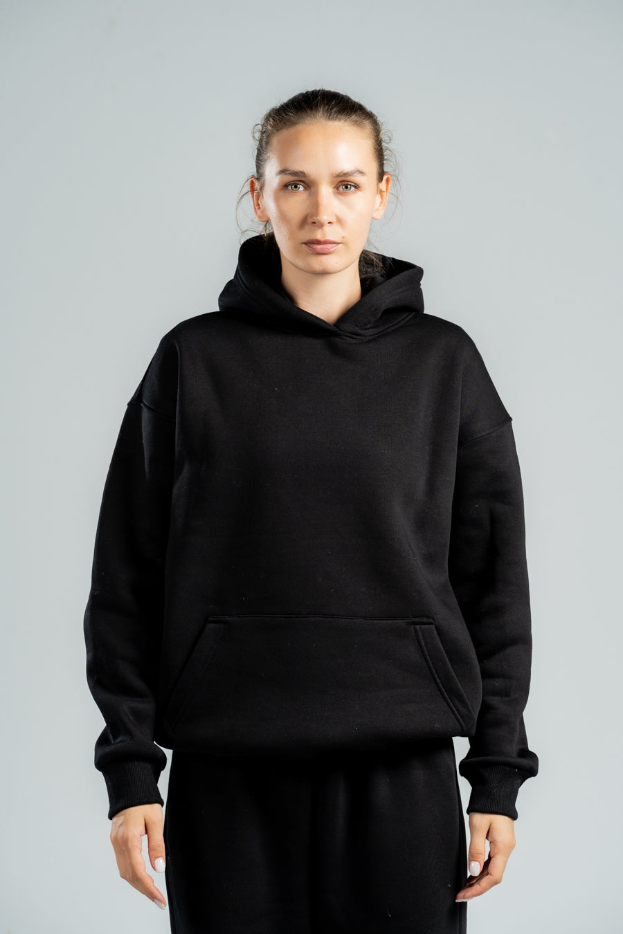 BLACK OVER-SIZED HOODIE