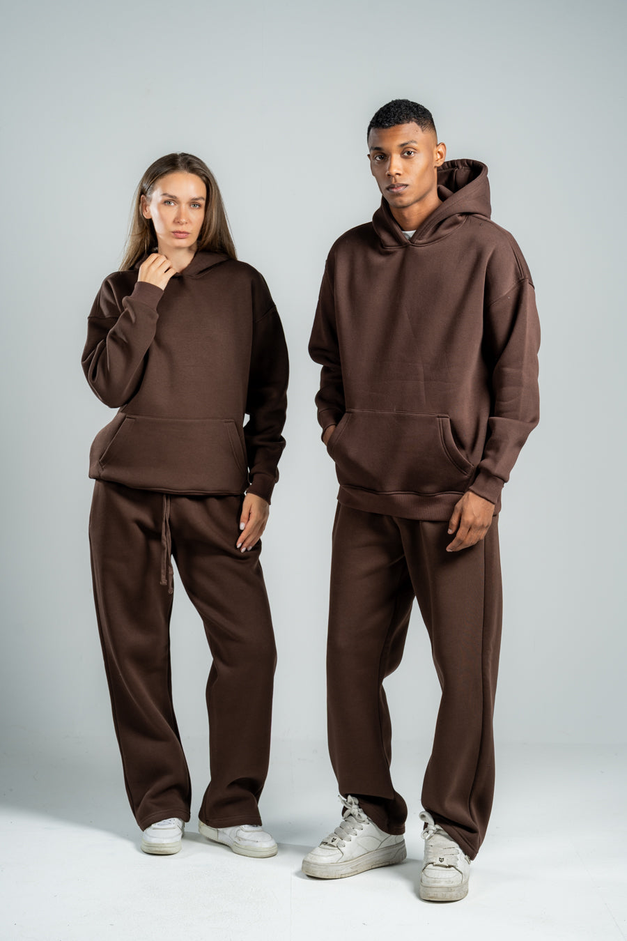 DARK BROWN OVER-SIZED HOODIE