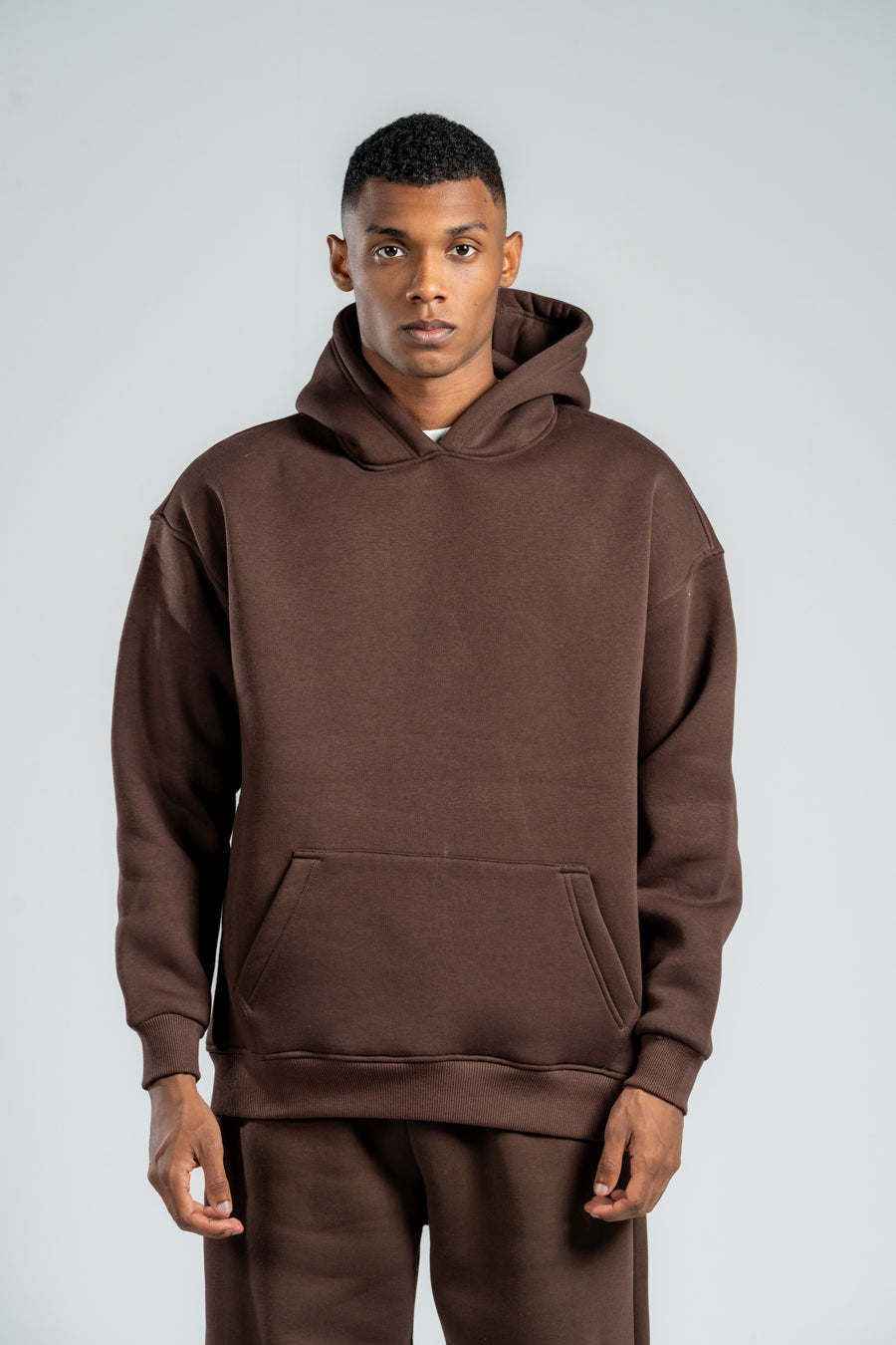 DARK BROWN OVER-SIZED HOODIE
