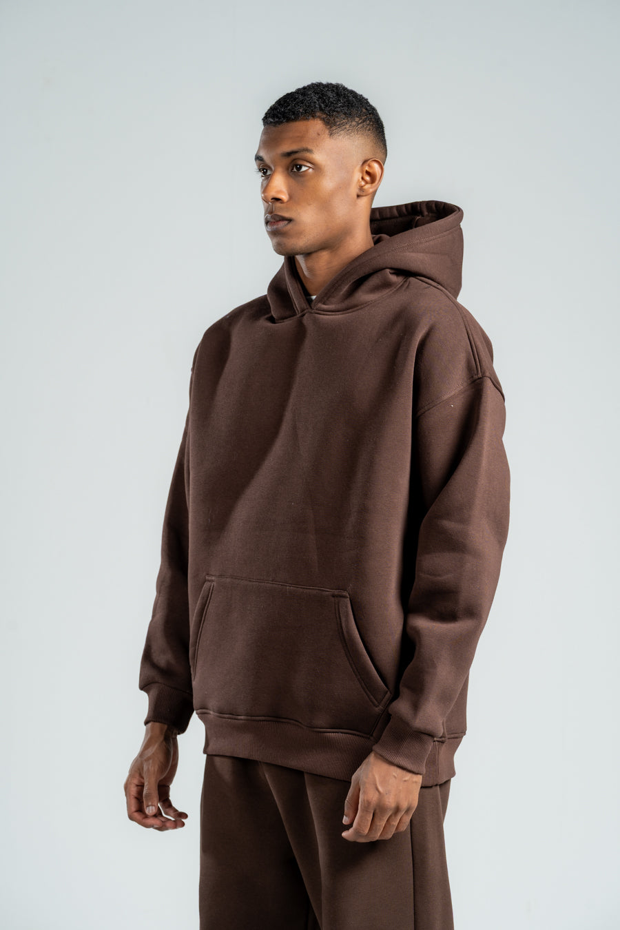 DARK BROWN OVER-SIZED HOODIE
