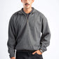 DARK GREY WOOL QUARTER ZIP
