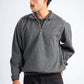 DARK GREY WOOL QUARTER ZIP