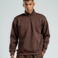 QUARTER-ZIP DARK BROWN SWEATSHIRT