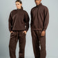 QUARTER-ZIP DARK BROWN SWEATSHIRT