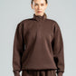 QUARTER-ZIP DARK BROWN SWEATSHIRT