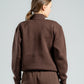 QUARTER-ZIP DARK BROWN SWEATSHIRT