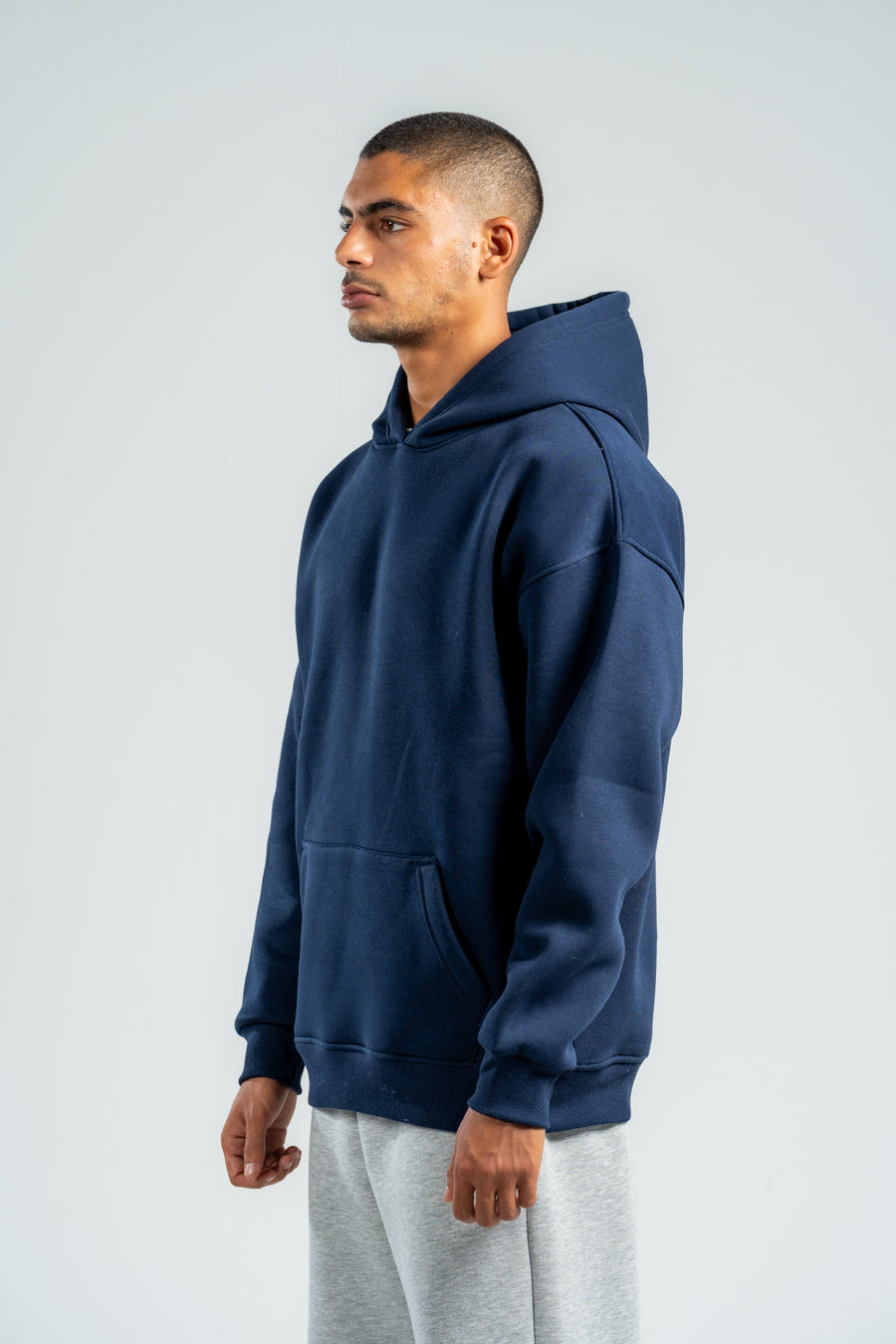 NAVY BLUE OVER-SIZED HOODIE