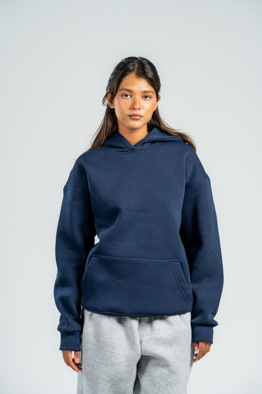 NAVY BLUE OVER-SIZED HOODIE