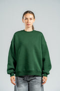 DARK GREEN BOXY-FIT CREWNECK