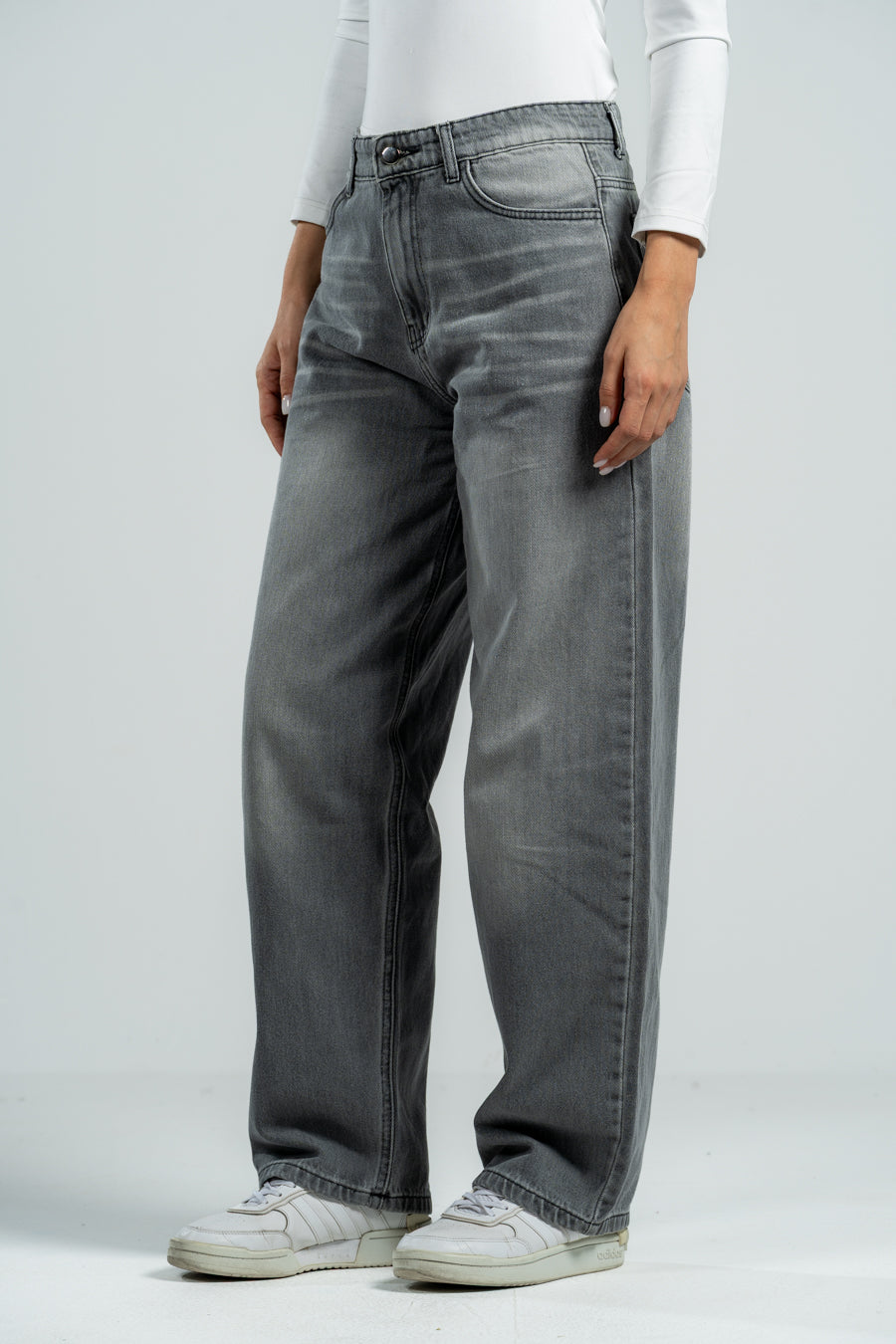 grey jeans