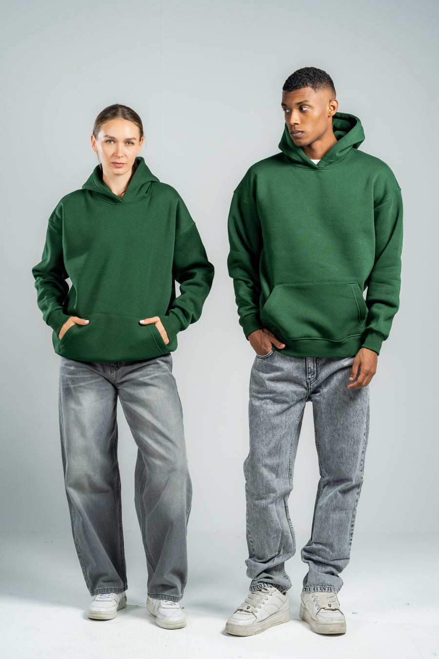 DARK GREEN OVER-SIZED HOODIE