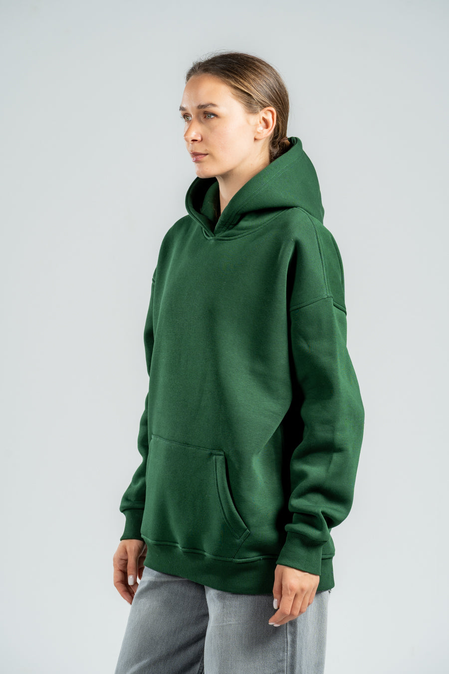 DARK GREEN OVER-SIZED HOODIE