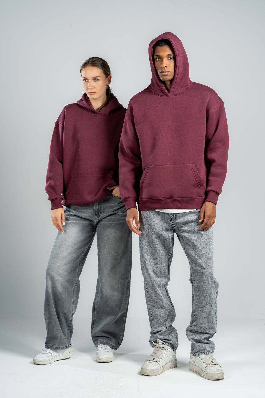 BURGUNDY OVER-SIZED HOODIE