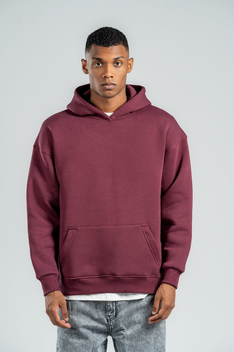 BURGUNDY OVER-SIZED HOODIE