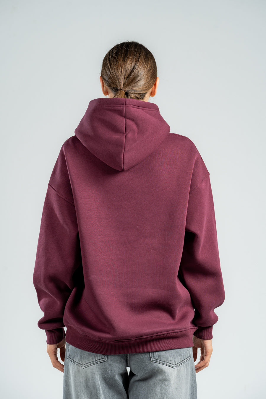 BURGUNDY OVER-SIZED HOODIE