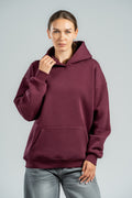 BURGUNDY OVER-SIZED HOODIE