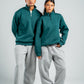 QUARTER-ZIP TEAL SWEATSHIRT