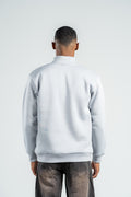 QUARTER-ZIP LIGHT GREY SWEATSHIRT
