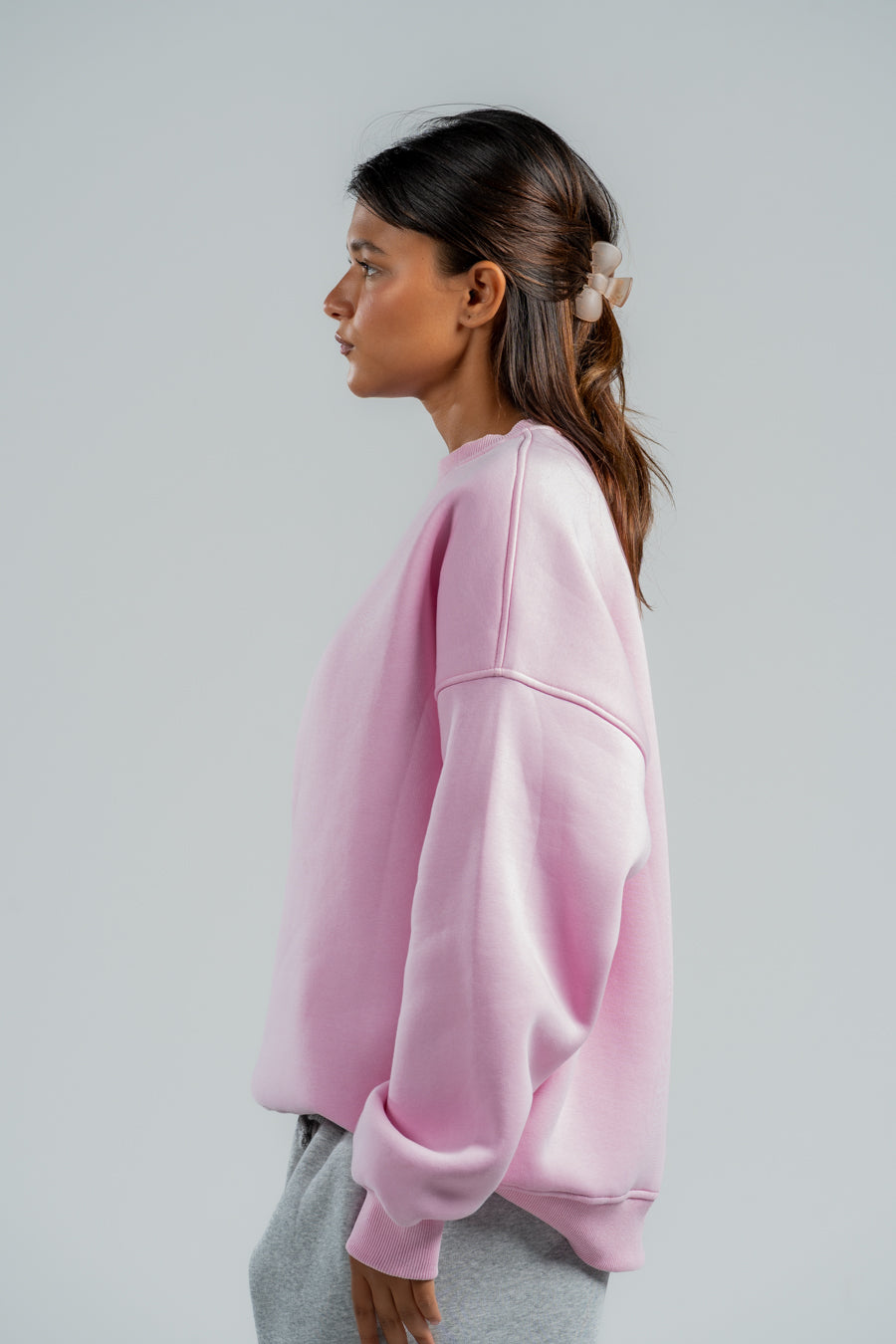 PINK BOXY-FIT CREWNECK