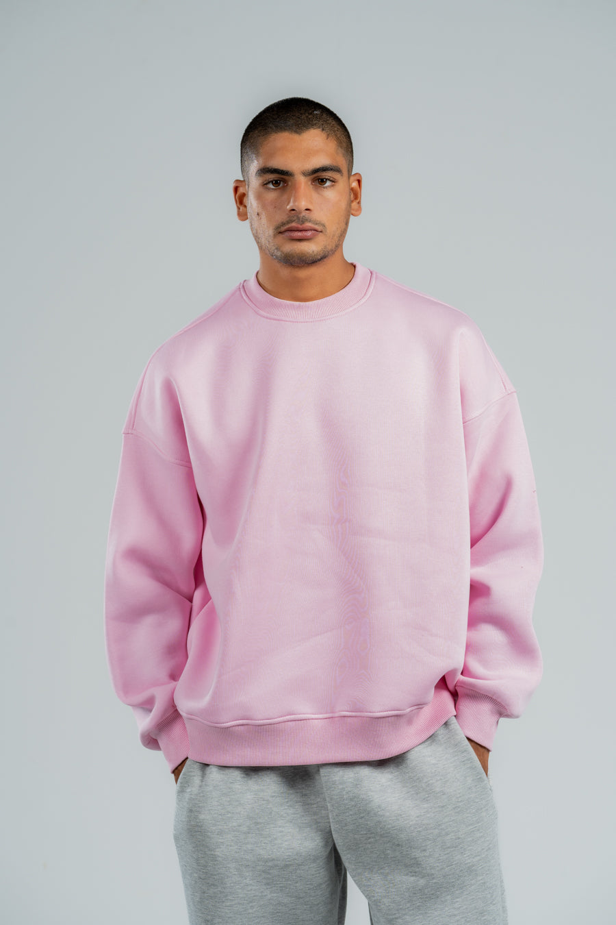 PINK BOXY-FIT CREWNECK