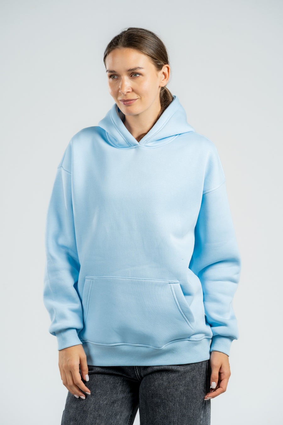 SKY-BLUE OVER-SIZED HOODIE