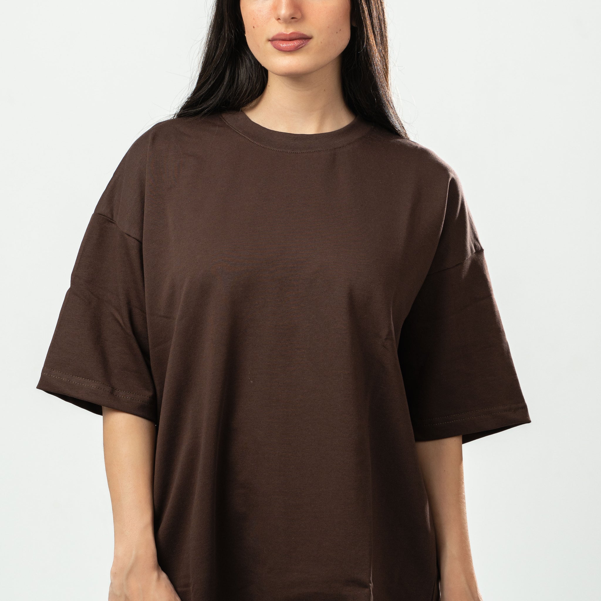 DARK BROWN SUMMER MELTON BOX TEE