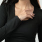 BLACK LONG SLEEVES WIDE NECK TOP