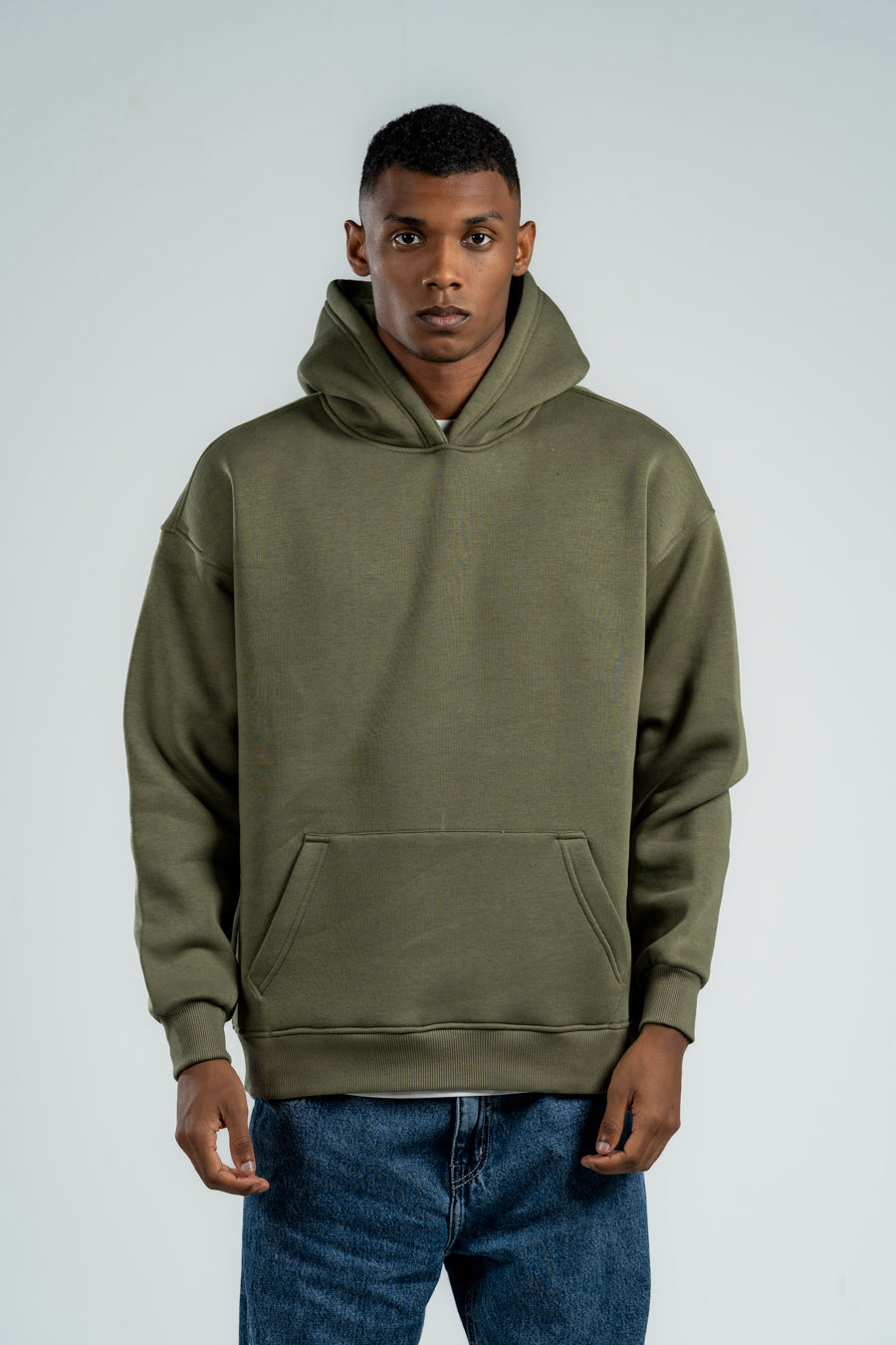 KHAKI GREEN OVER-SIZED HOODIE