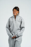 QUARTER-ZIP ASH GREY SWEATSHIRT