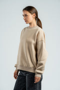 LIGHT BEIGE BOXY-FIT CREWNECK