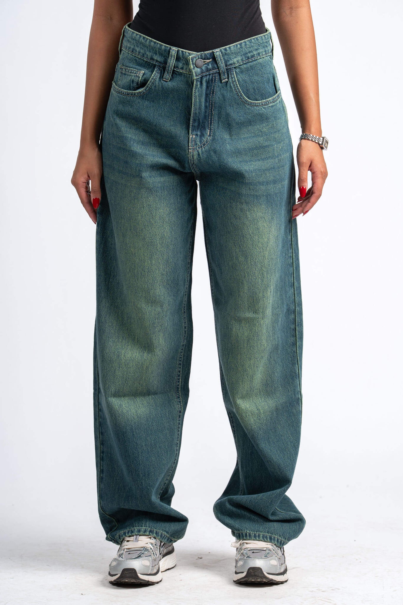 ACID GREEN OVERSIZED DENIM PANTS