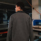 AFTERHOUR DARK GREY JACKET WITH LEATHER COLLAR