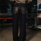 LEATHER TRIM DENIM