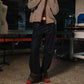 LEATHER TRIM DENIM