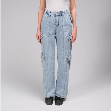 CARGO LIGHT BLUE DENIM PANTS