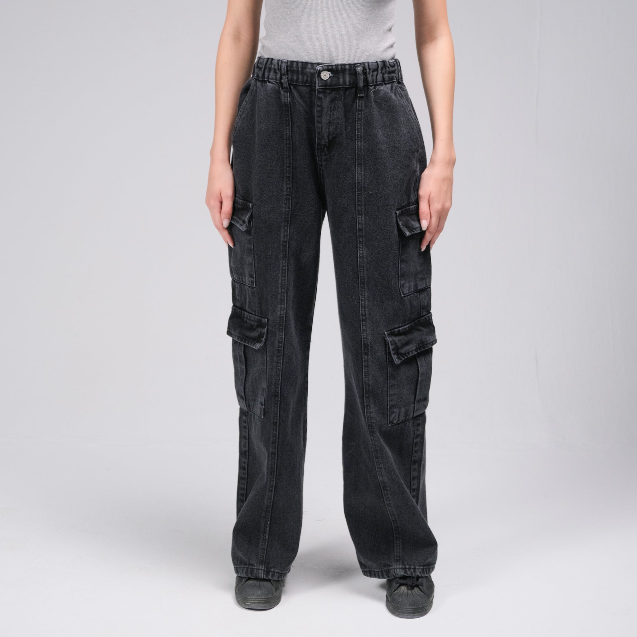 CARGO DARK GREY DENIM PANTS