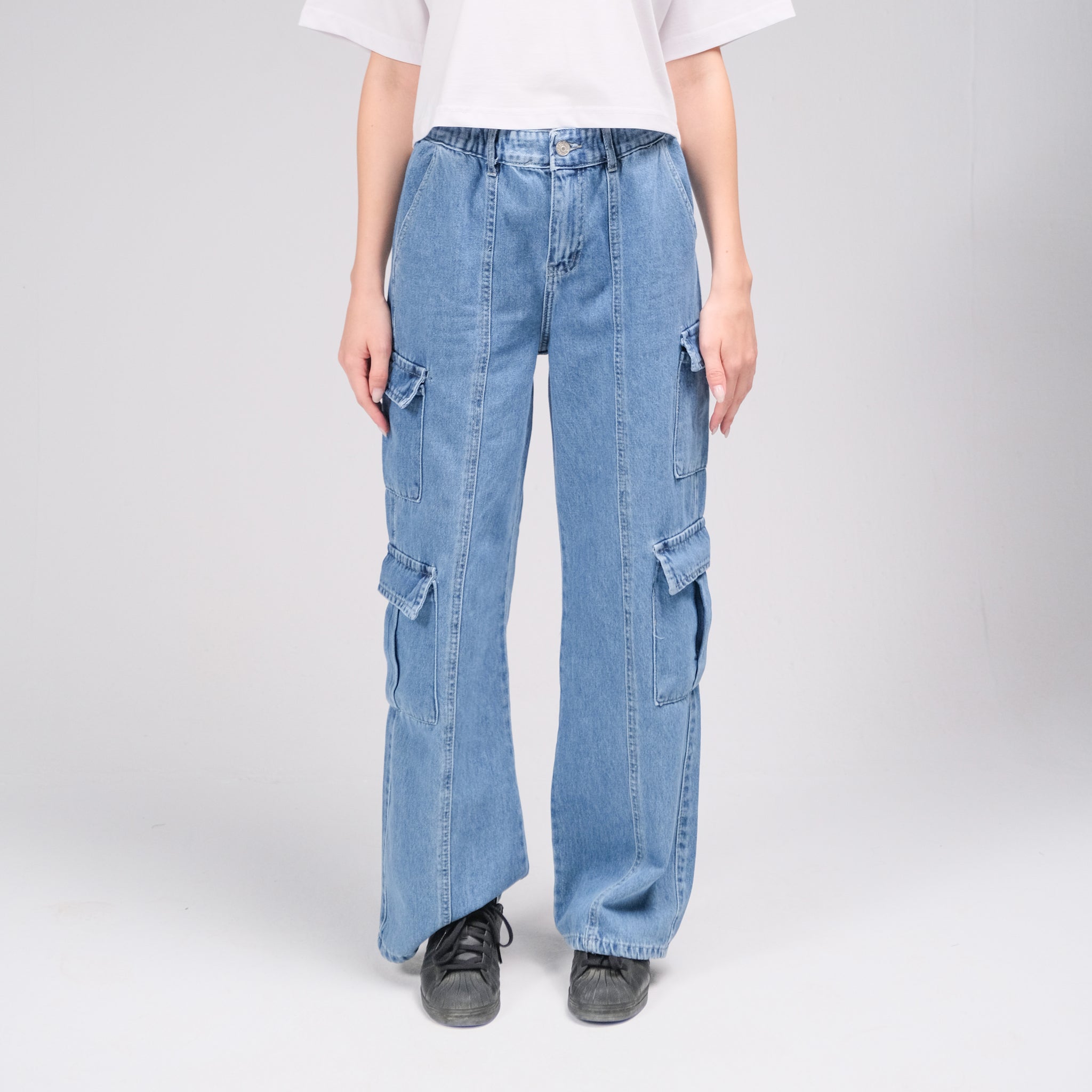 CARGO BLUE DENIM PANTS