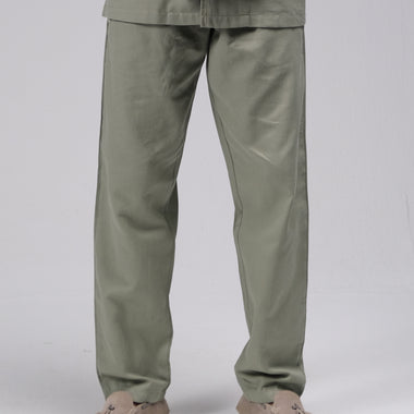 OLIVE GREEN RELAXED WAFFLE PANTS