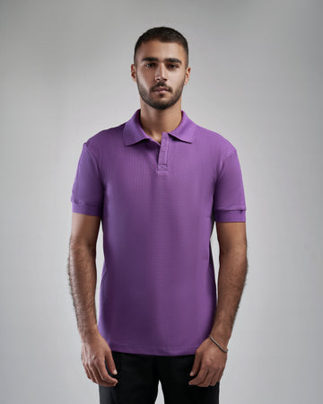 PURPLE BUTTONLESS POLO SHIRT