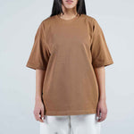 TAWNY BROWN ORGANDY OVER-SIZED T-SHIRT