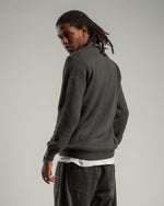 BUTTONED DARK GREY KNITTED POLO