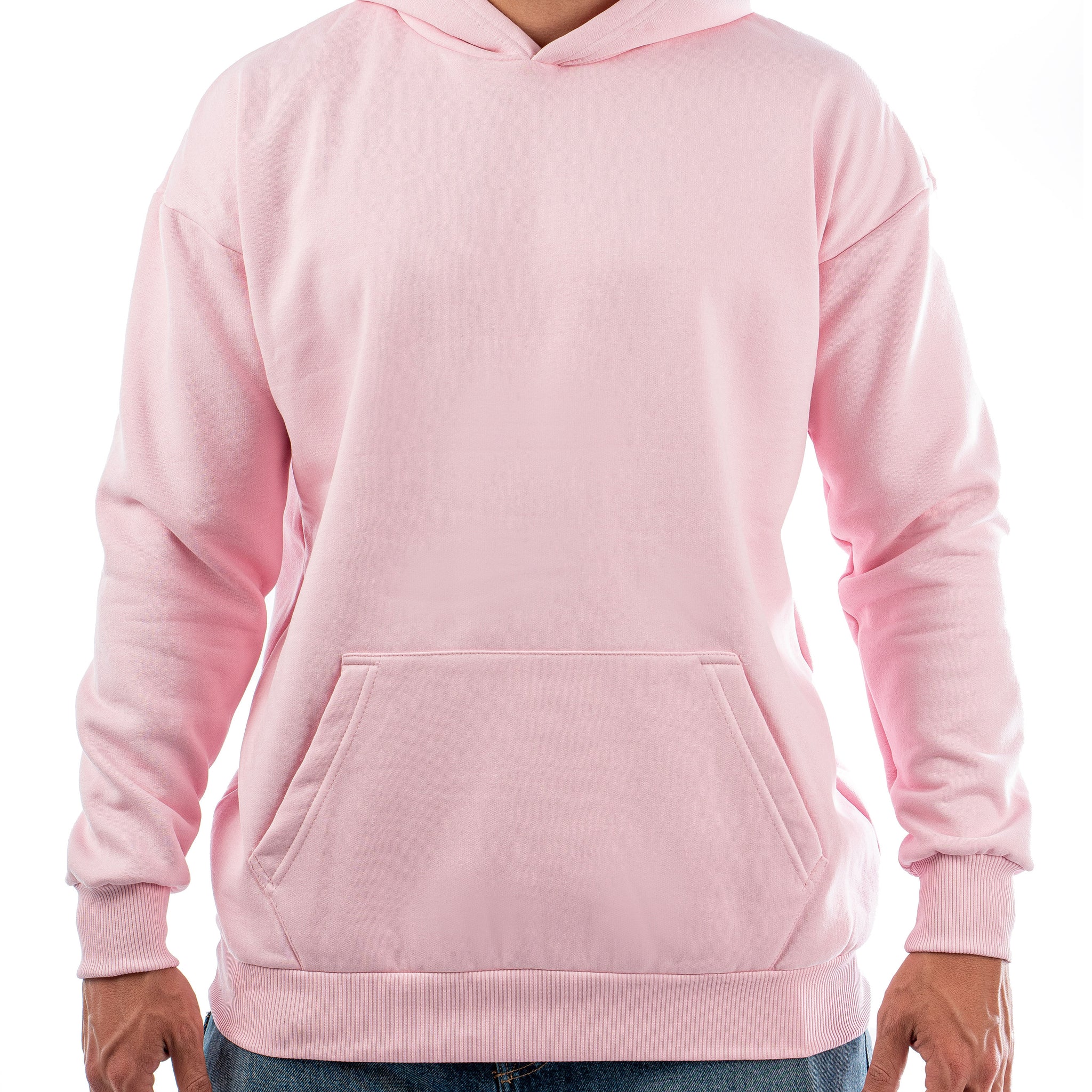 BABY PINK LOOSE-FIT HOODIE