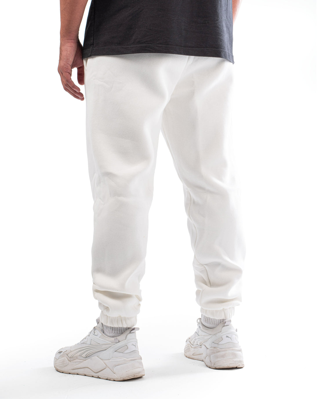 WHITE LOOSE-FIT SWEATPANTS