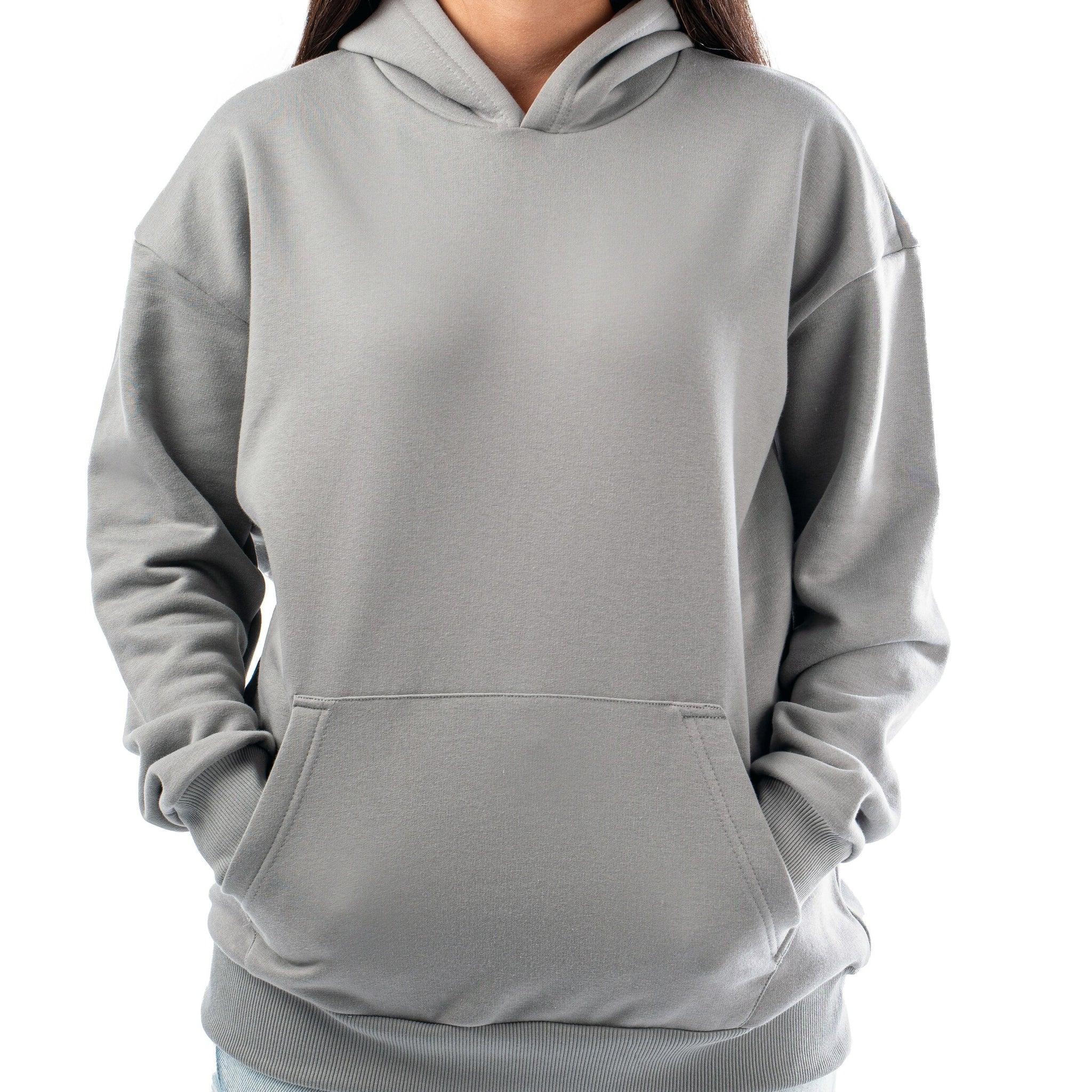 GREY LOOSE-FIT HOODIE