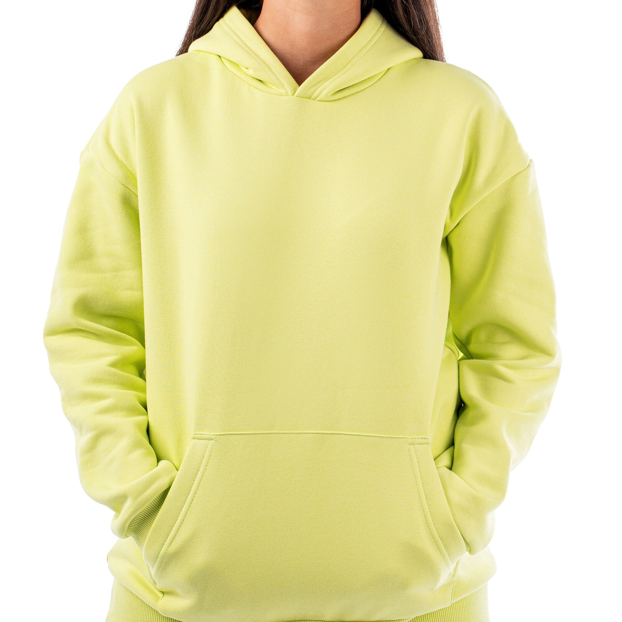 LIME GREEN LOOSE-FIT HOODIE