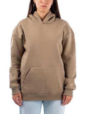 TAWNY BROWN LOOSE-FIT HOODIE