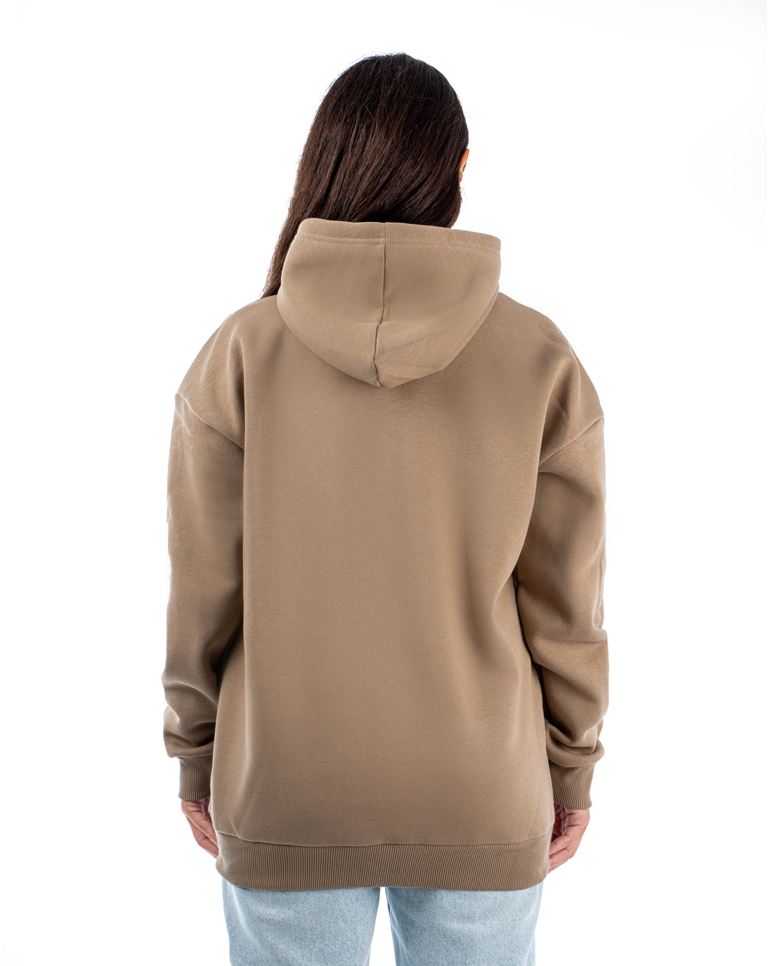 TAWNY BROWN LOOSE-FIT HOODIE