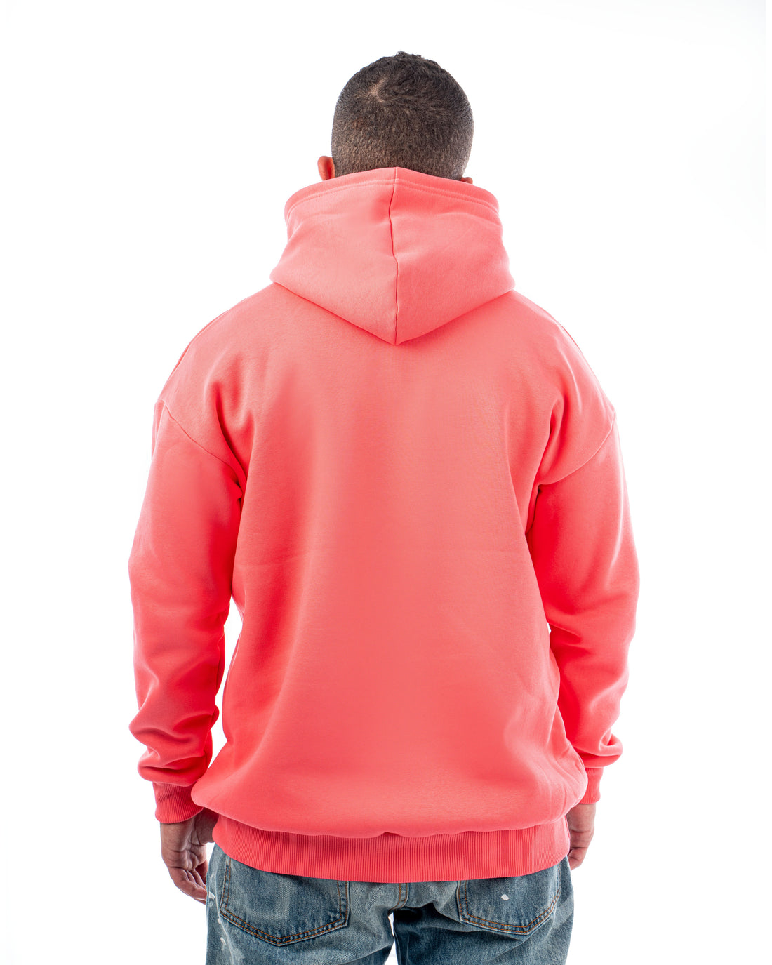 CORAL RED LOOSE-FIT HOODIE