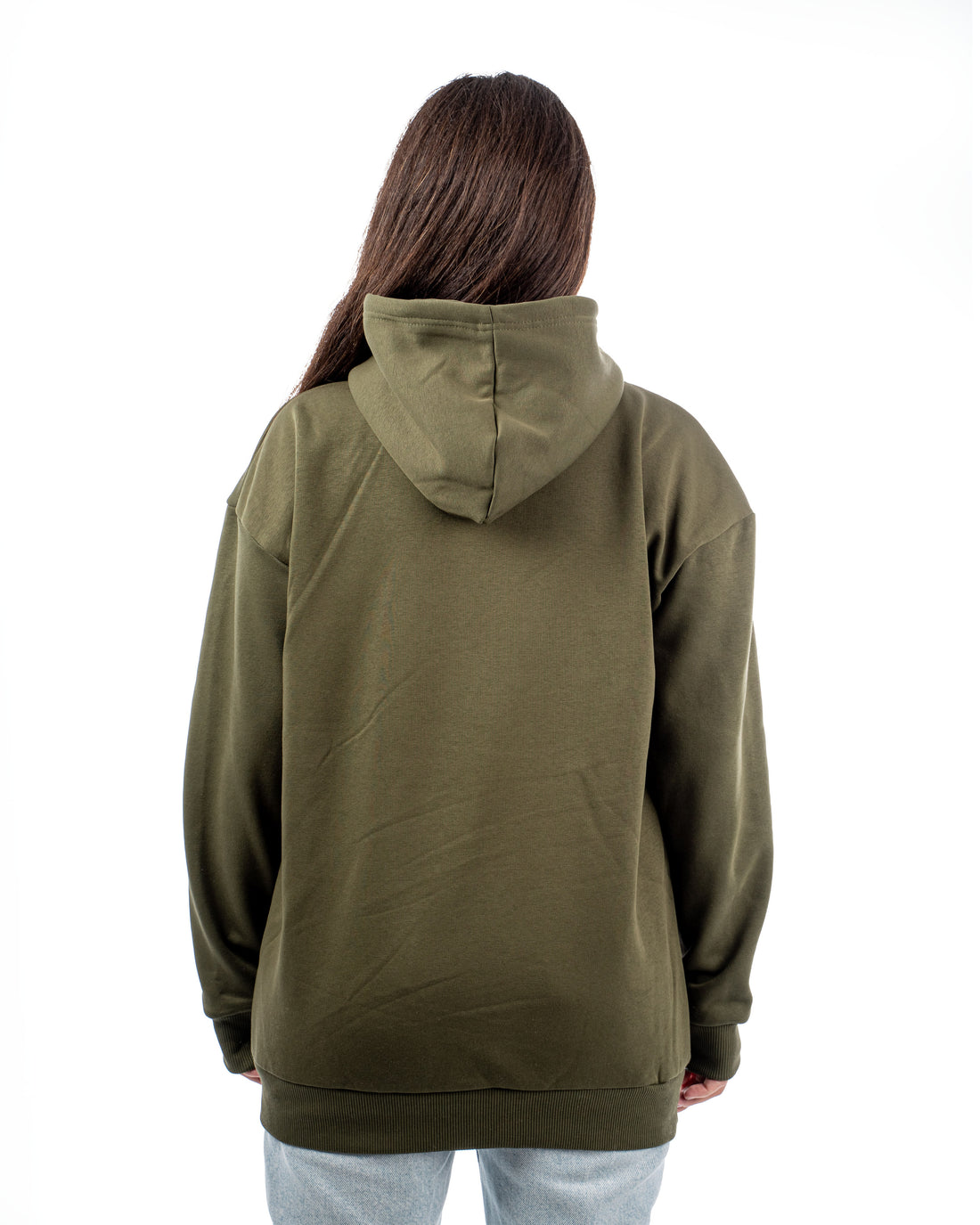 OLIVE LOOSE-FIT HOODIE